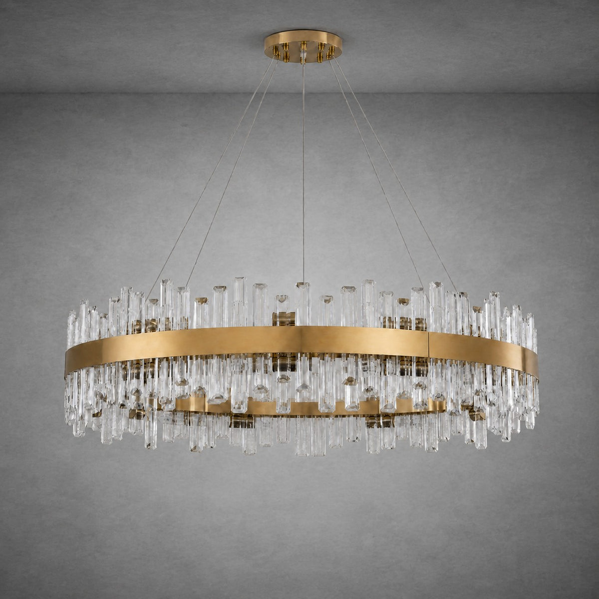 Round Golden Crystal Island Chandelier-1000
