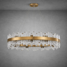 Round Golden Crystal Island Chandelier-1000