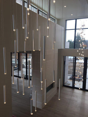 Brillia Round Two-Tone Tubular Pendant Light Chandelier - Merlin Lamps