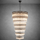 Seven-Tier Striped Column Staircase Chandelier 990 - Gold