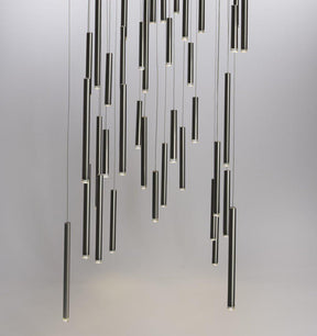 Bellini Square Tri-Tone Tubular Pendant Light Chandelier - Merlin Lamps