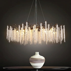 YUYI 47.2" Black Modern Crystal Chandelier for Dining Rooms