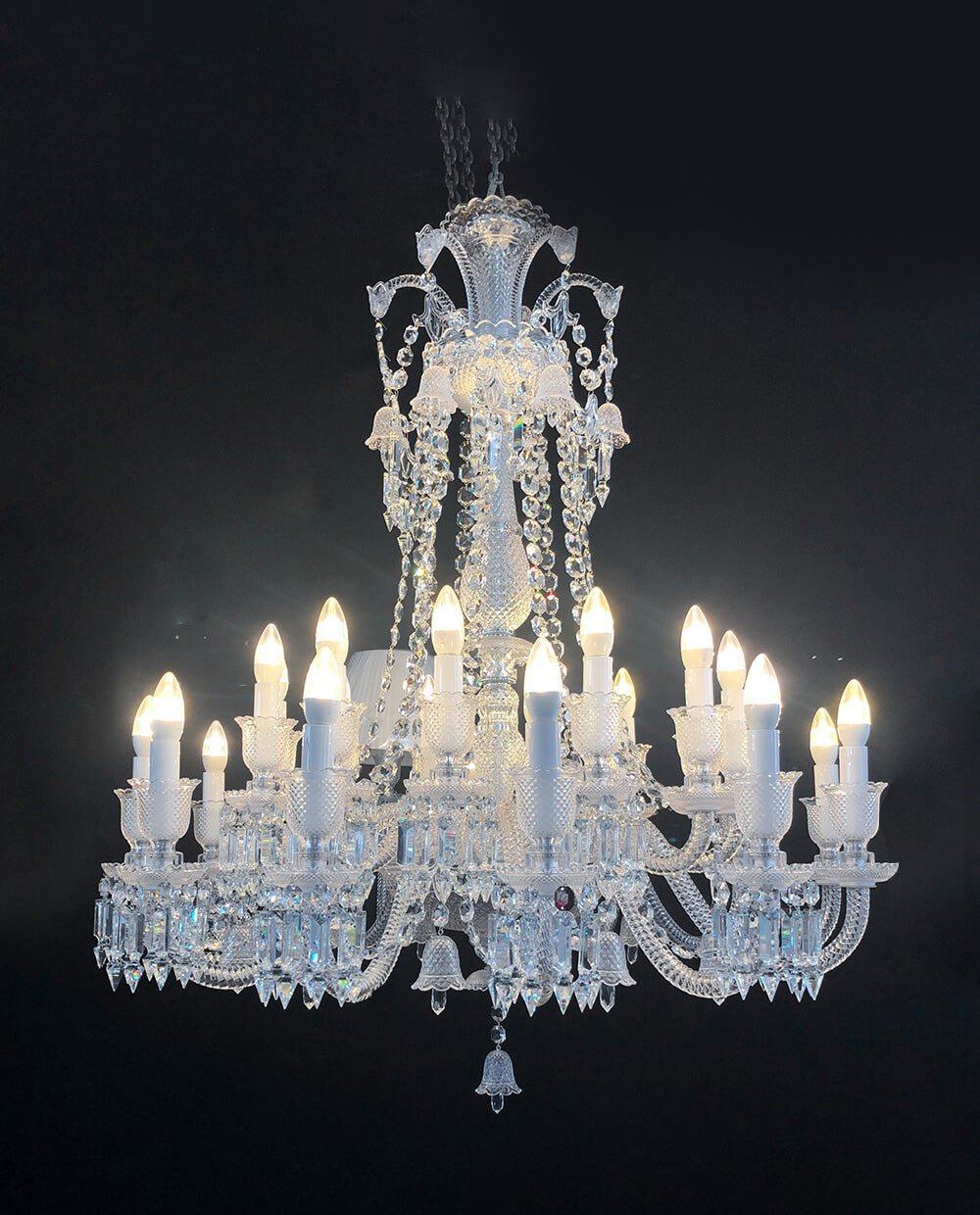 Duplicated 24 Lights Paris Clear Baccarat Crystal Lighting Chandelier