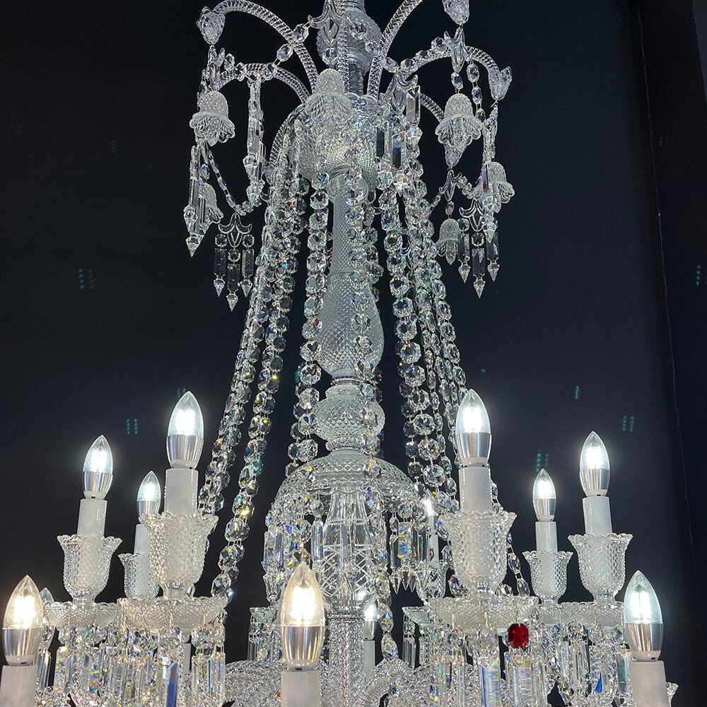 48 Lamps Elegant Zenith Bacara Crystal Chandelier for Big Living Room