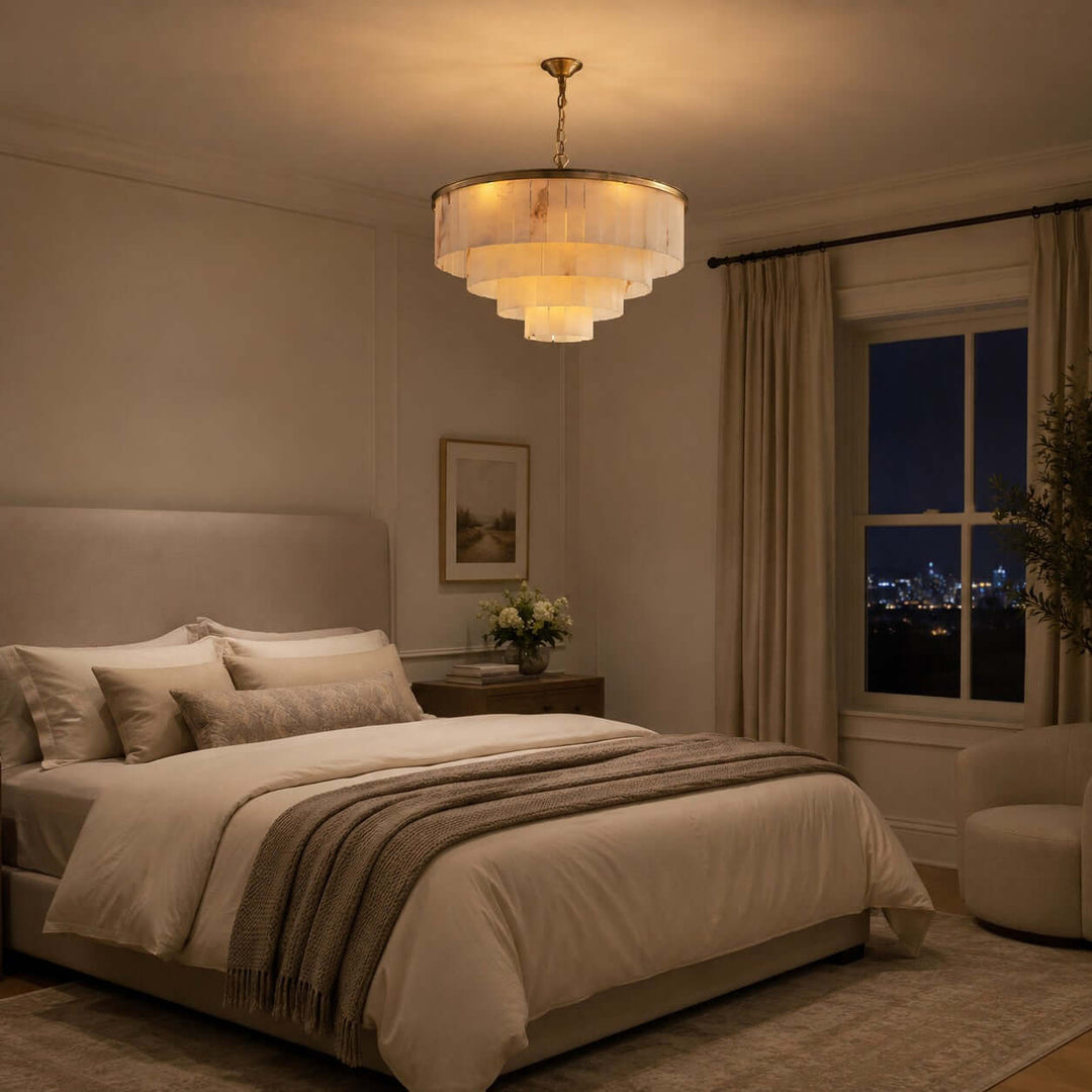 Camron Luxury 4 Tier Selenite Chandelier