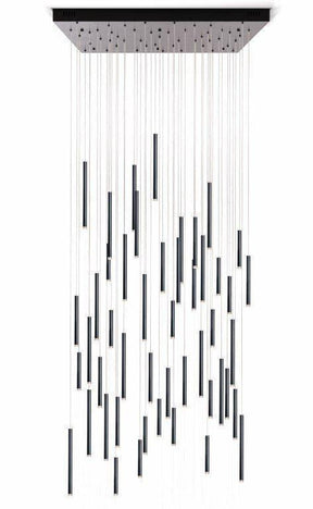 Bellini Square Tri-Tone Tubular Pendant Light Chandelier - Merlin Lamps
