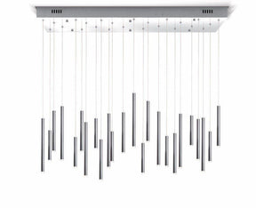 Bellini Rectangular Tri-Tone Tubular Pendant Light Chandelier - Merlin Lamps