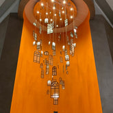 Modern Creative Round Floating Glass Windows Chandelier for Living Room/Hotel/Restaurant