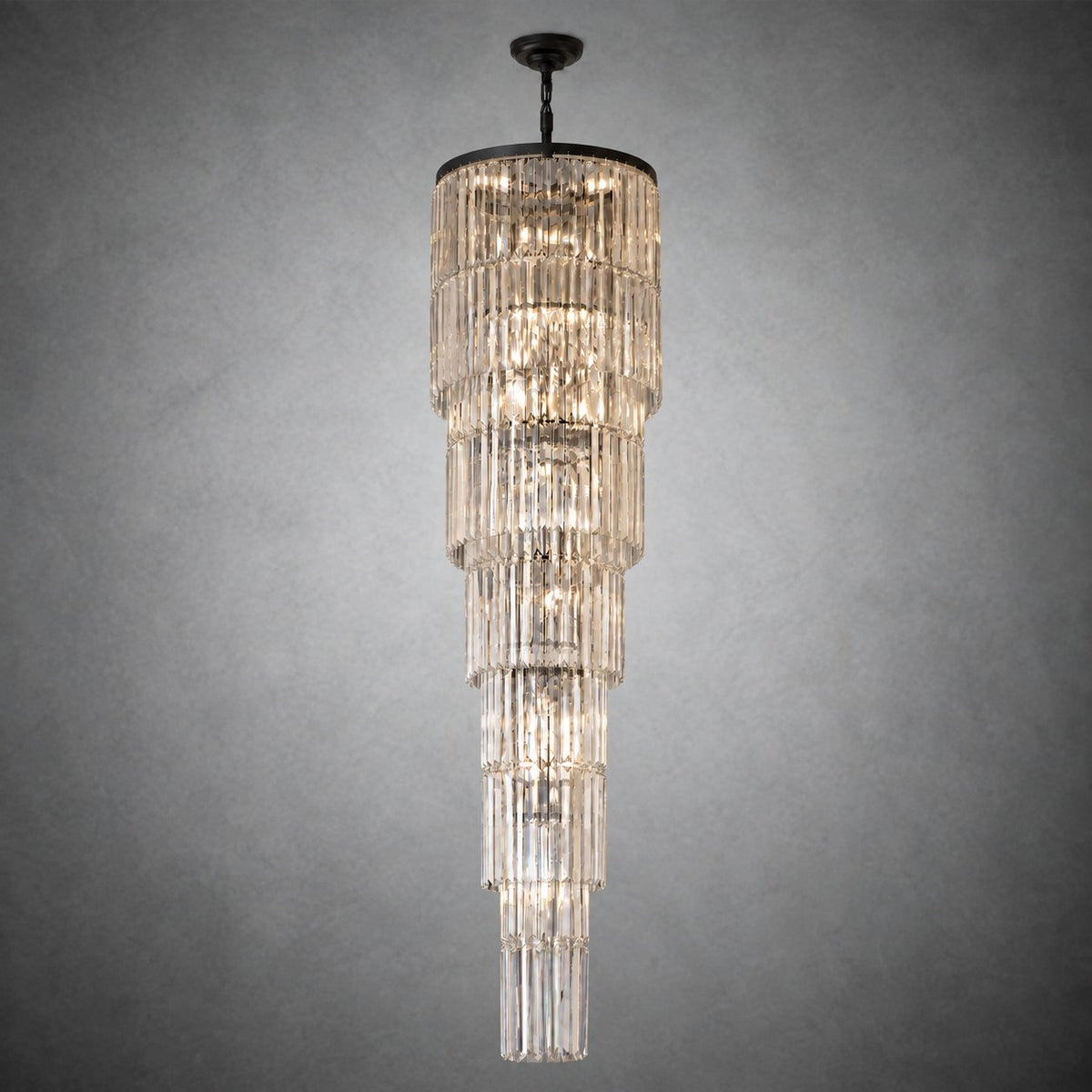 D500 Stripe Crystal Chip Stair Light - Black