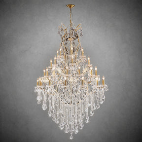 49.2" 44-Light Maria Theresa Crystal Chandelier - Gold