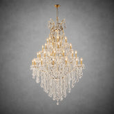 49.2" 44-Light Maria Theresa Crystal Chandelier - Gold