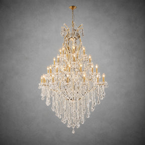 49.2" 44-Light Maria Theresa Crystal Chandelier - Gold