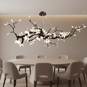 Selenite Crystal Blossom Branching Tree Chandelier