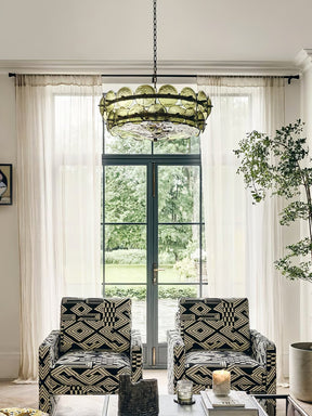 Solaris Amber Glass Disc Chandelier
