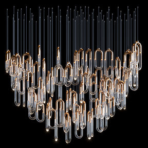 Orlisse Gold Glass Loop Cluster Chandelier