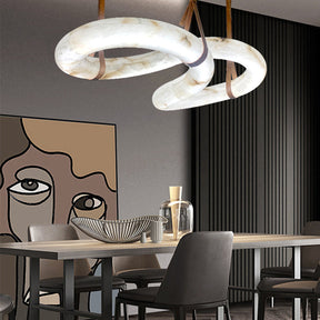 Merlin Beverly Designer Contemporary Alabaster Pendant Light for Living Room