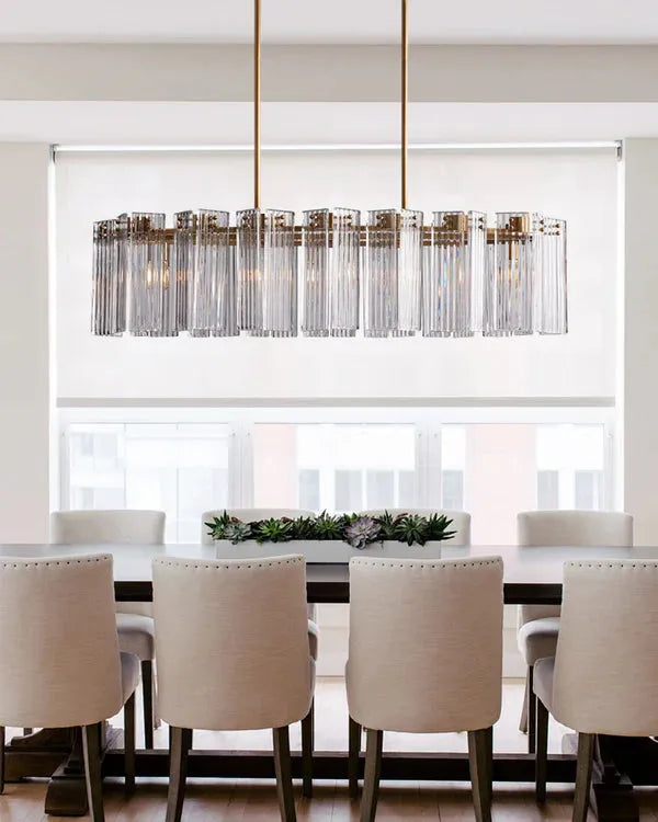 Delsie Oval Art Glass Chandelier 51''63''72''L
