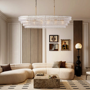 Ghiaccio Oval Chandelier 54"W/65"W