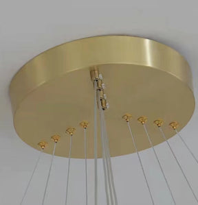 Gold Ring LED Chandelier Light With Wrought Iron Accents For Living Room