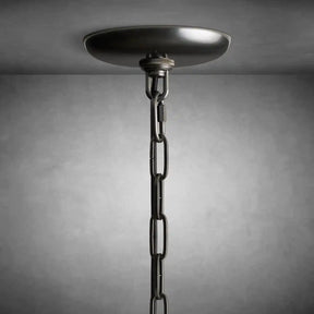 Ghiaccio Round Glass Chandelier-Chandelier-Merlin Lamps-Antique Brass-Clear-24"-merlinlamps