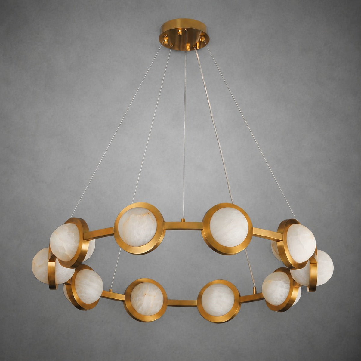 Catena Modern Alabaster Ring Chandelier