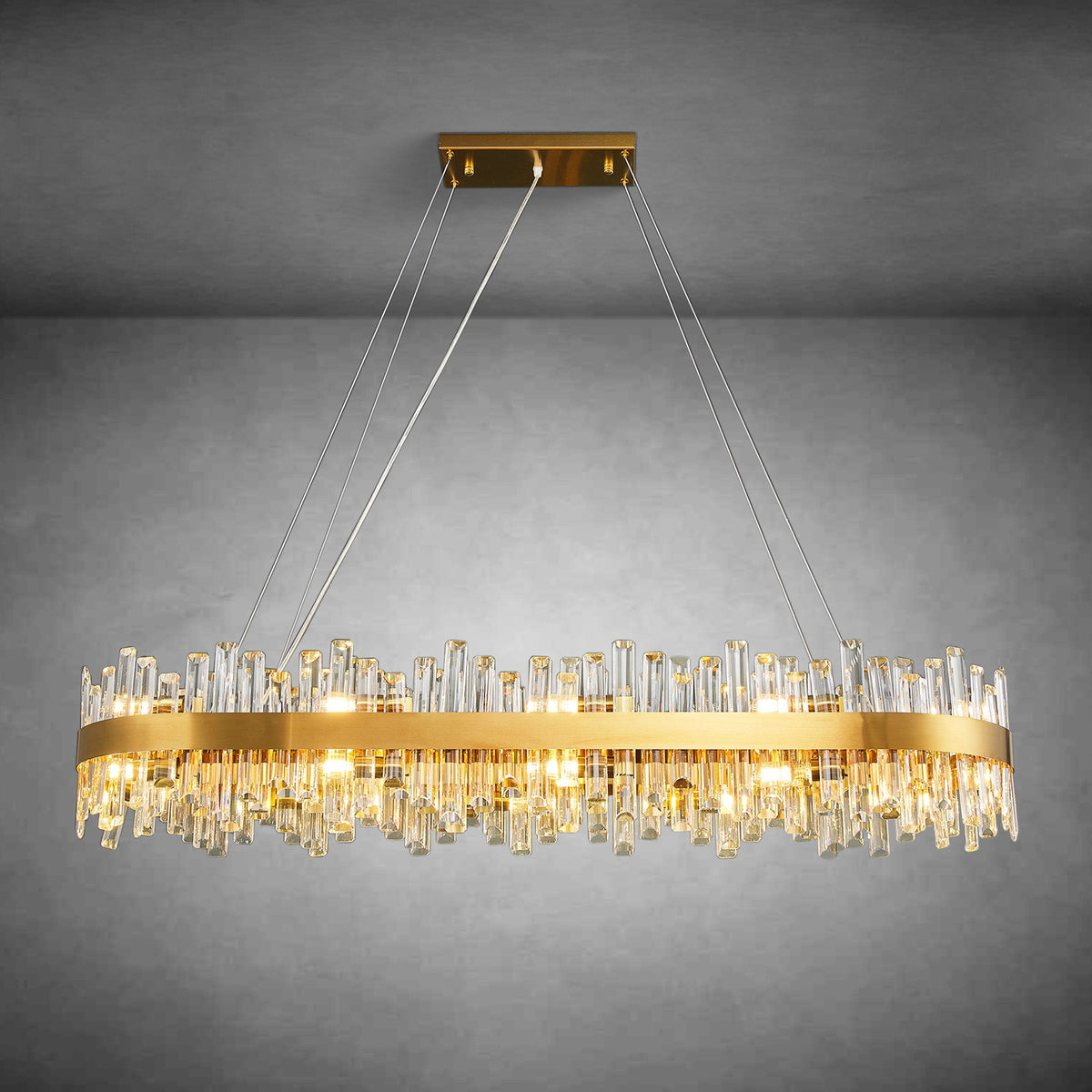 Modern Rectangular Crystal Chandeliers