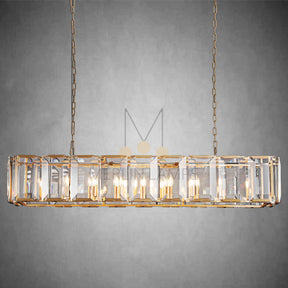 Charles Multicurve Modern Crystal Rectangular Chandelier, Luxury Elegance Lamp