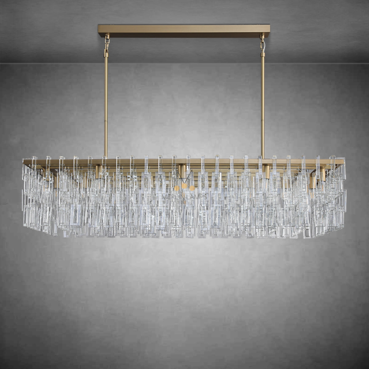 Melody K9 Crystal Rectangular Chandelir for Dining Room Kitchen Island