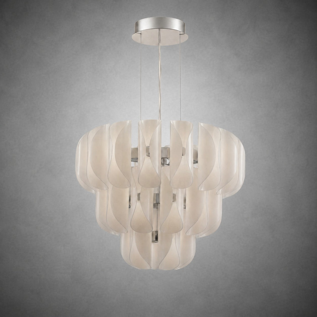 Helena Tiered Modern Glass Chandelier 31" D