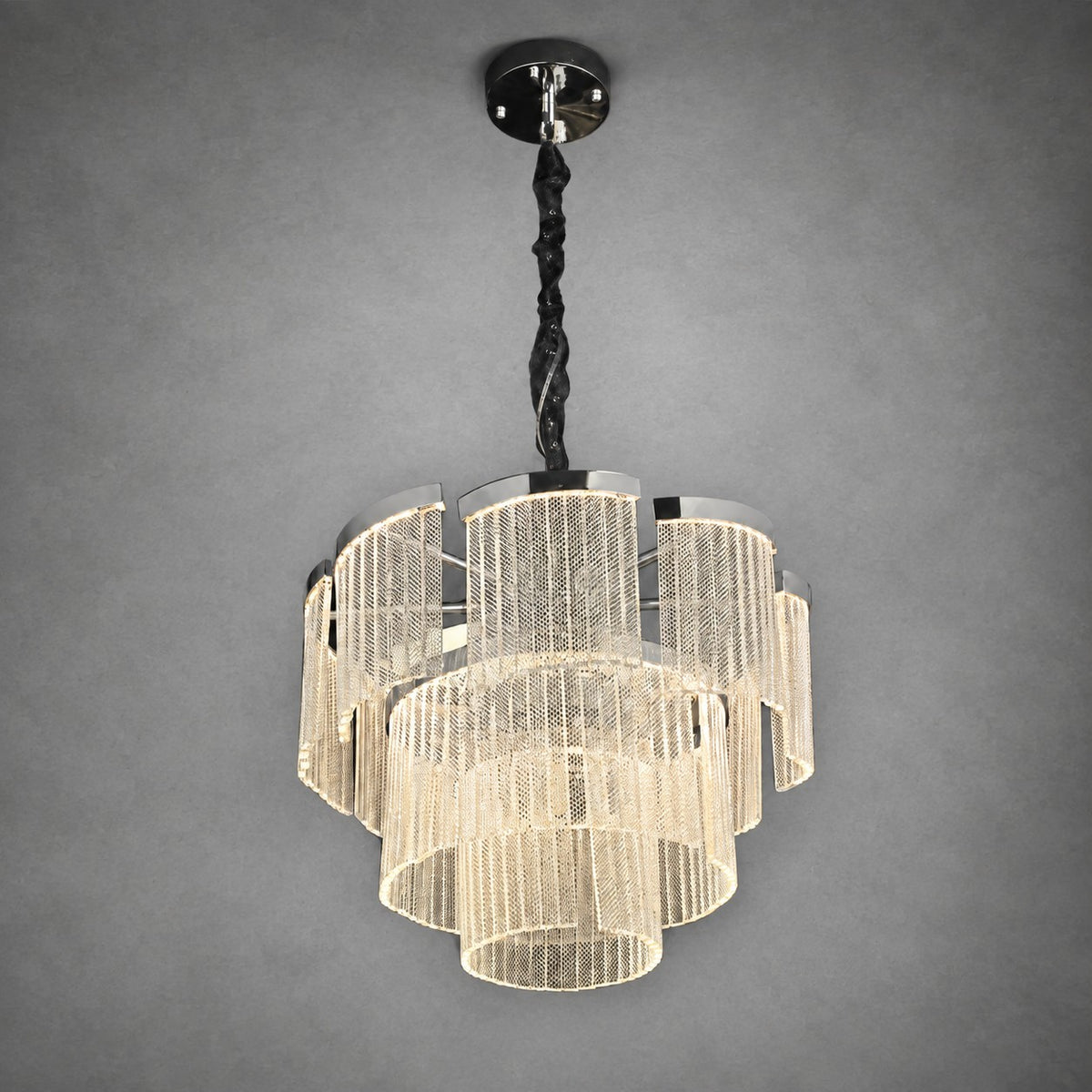 Prismata Crystal Modern Sculptural Ring Chandelier