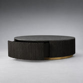 Stone Top Round Storage Coffee Table
