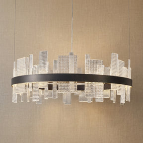 Lyra Round Glass Chandelier