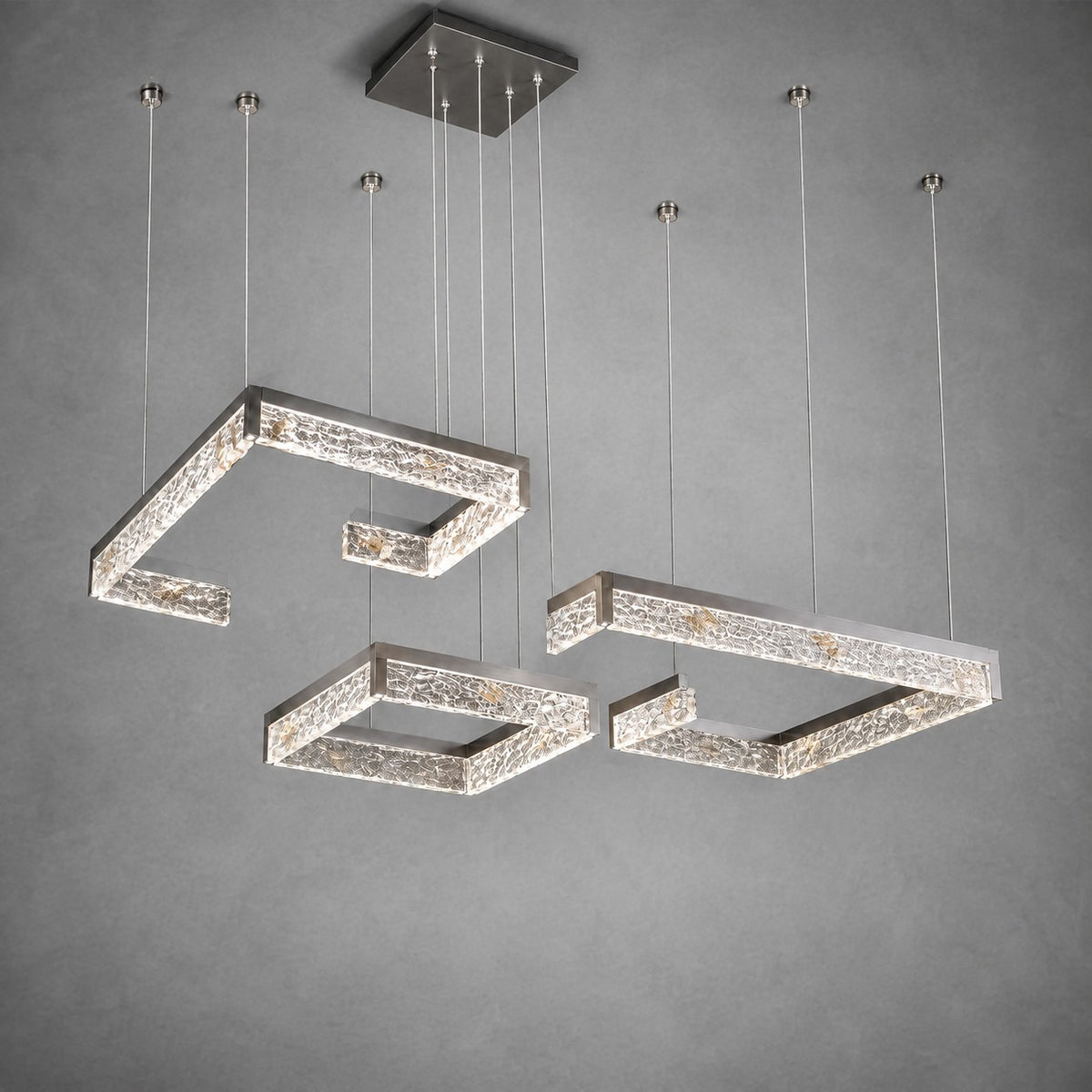 Luminous Cube Modern Multi-Tier Cluster Chandelier