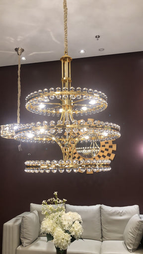 Modern 2/3 Ring Glass Ball Chandelier for Low-ceiling