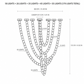Chandelier Versailles Veil Cascading Crystal