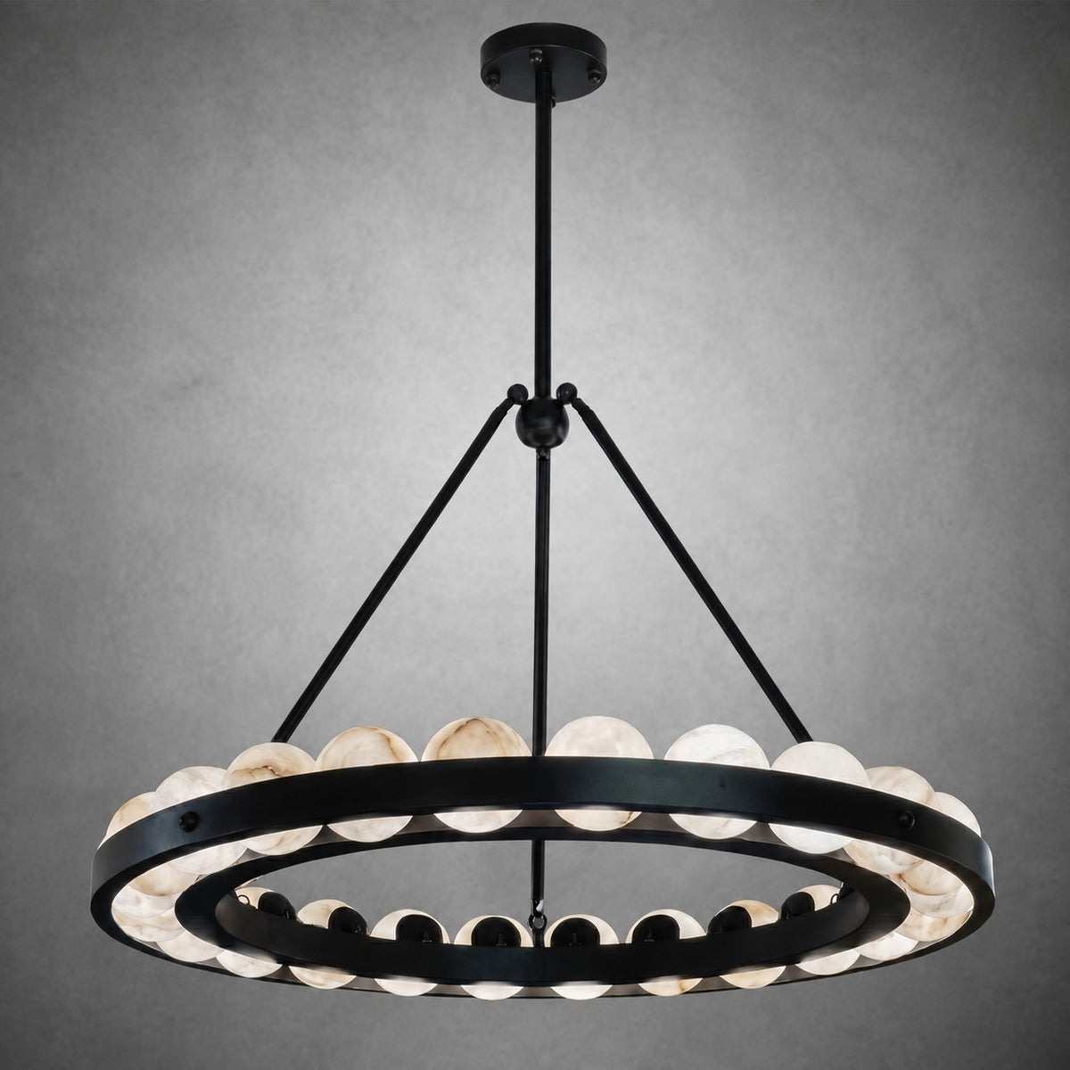 Orbita Modern Alabaster Round Chandelier