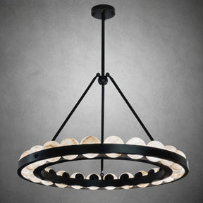 Orbita Modern Alabaster Round Chandelier