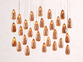 Edda Cascade Teardrop Mercury Glass Linear Chandelier 48'' 54''L