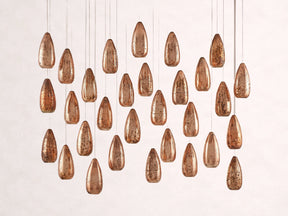 Edda Cascade Teardrop Mercury Glass Linear Chandelier 48'' 54''L