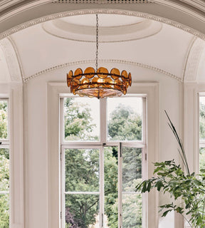 Solaris Amber Glass Disc Chandelier