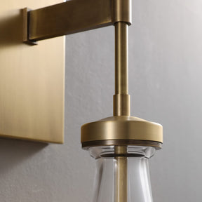 Brass Wall Sconces,Modern Raindrop Bedroom Bedside Wall Light, Art Vanity Light Fixtures for Bathroom,Raindrop Wall Lamp with Hand Blown Solid Glass Perfect for Bedroom, Living Room