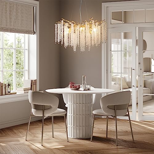 Modern Crystal Chandeliers for Dining Room,Gold Tree Branches Chandelier Lighting,Round Luxury High Ceiling Chandelier Light Fixture Hanging Pendant Light Fixtures-23.6"