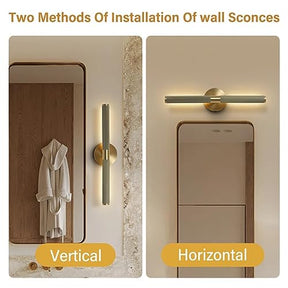 Brass Knurled Texture Picture Light, 18.9''Bathroom Wall Sconces, Rotatable 360° Pure Copper Sconces Wall Lighting, Indoor Wall Sconce Perfect for Living Room, Bedroom