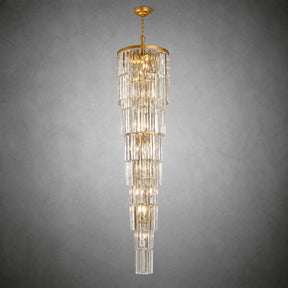 D500 Striped Crystal Stair Light - Gold