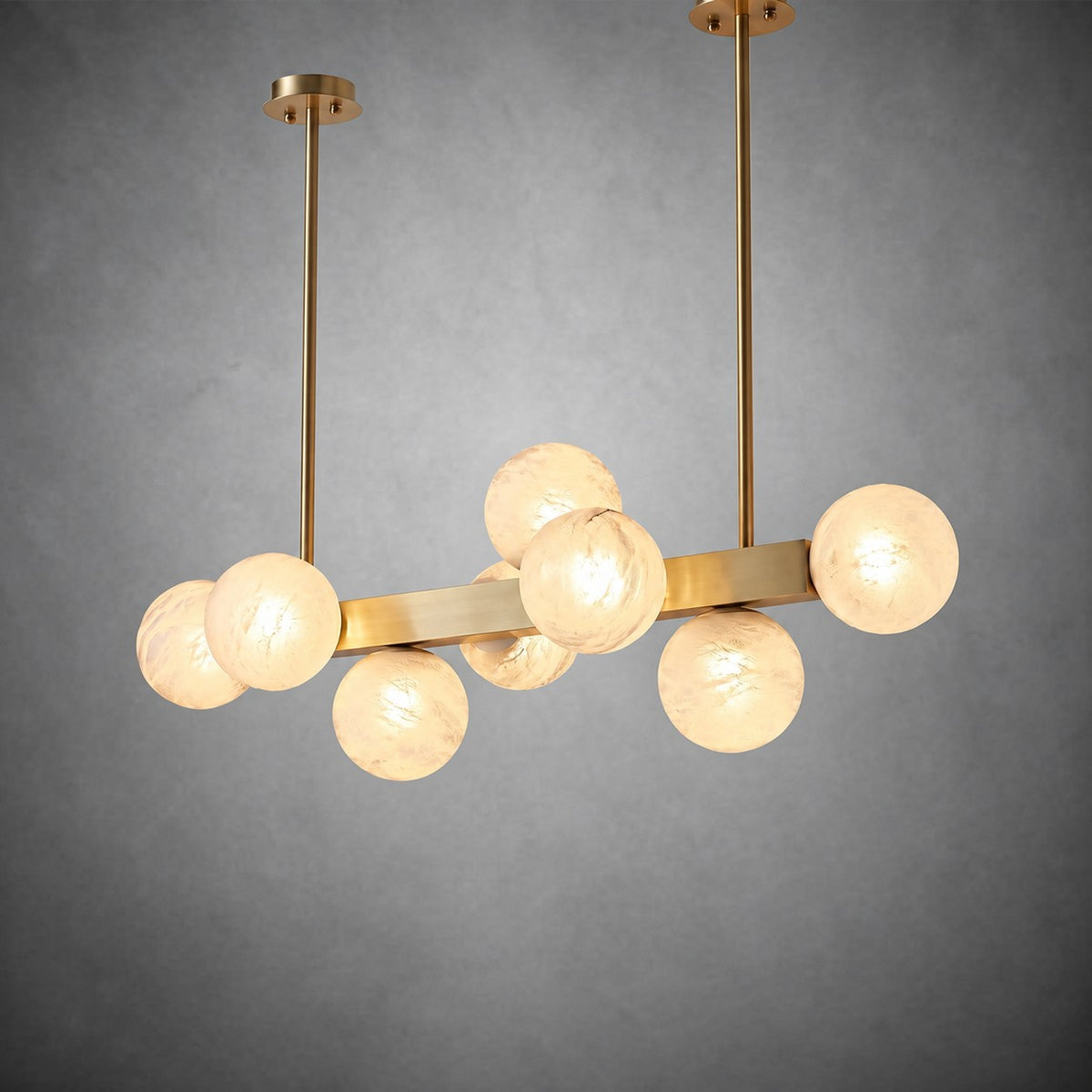 Brass Multi-orb Alabaster Pendant Light