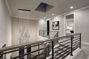 Bellini Square Tri-Tone Tubular Pendant Light Chandelier - Merlin Lamps