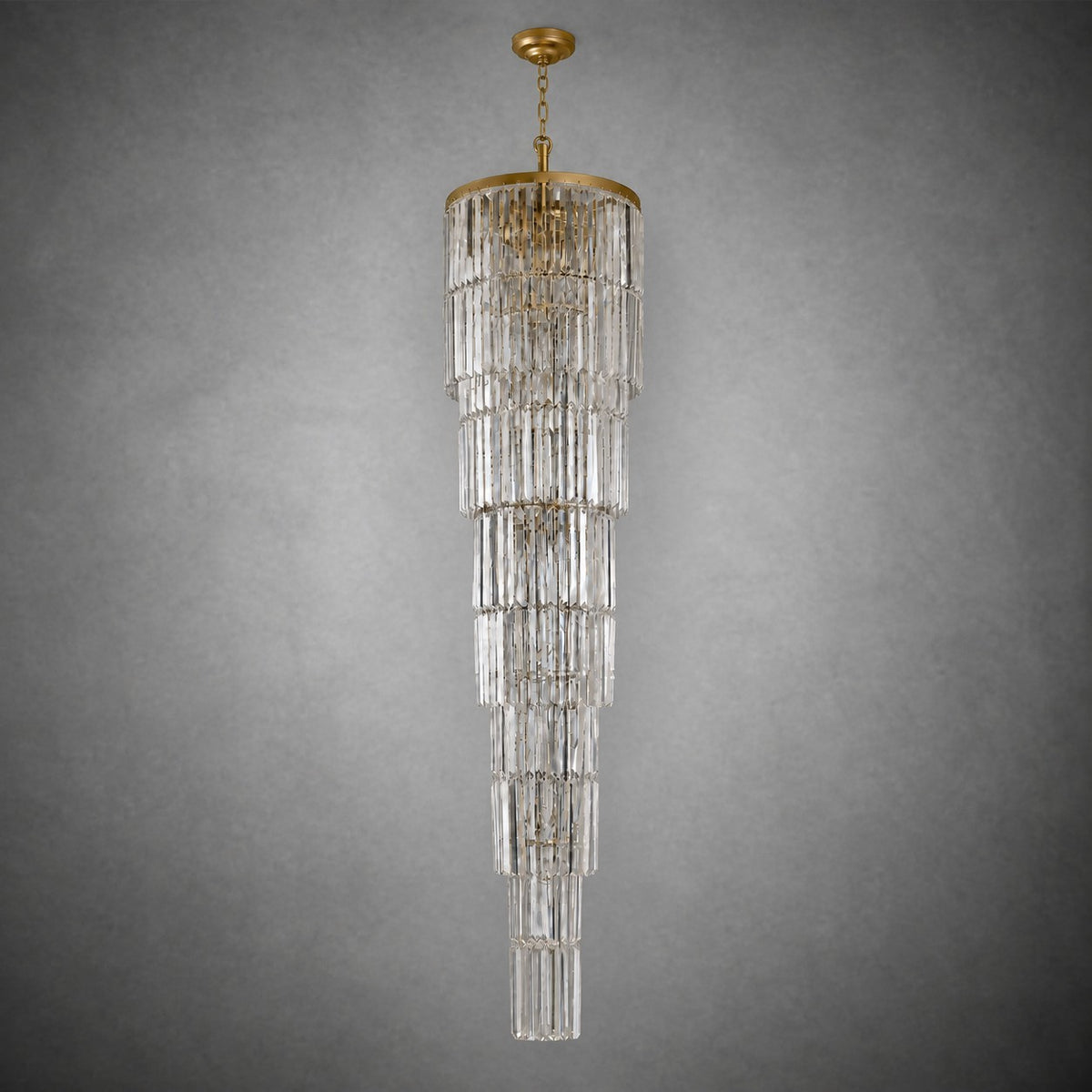 D500 Striped Crystal Stair Light - Gold
