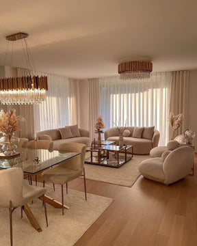 Gold/Silver Round Modern Tiered Metal Crystal Chandelier