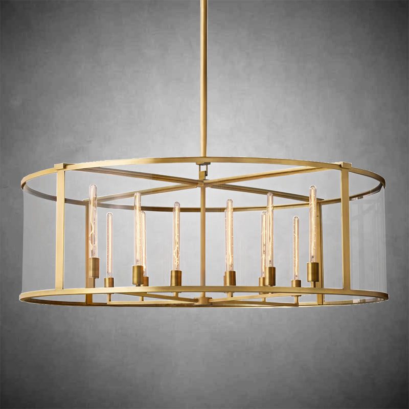 Becker Glass Lantern Modern Round Chandelier 33''44"55''