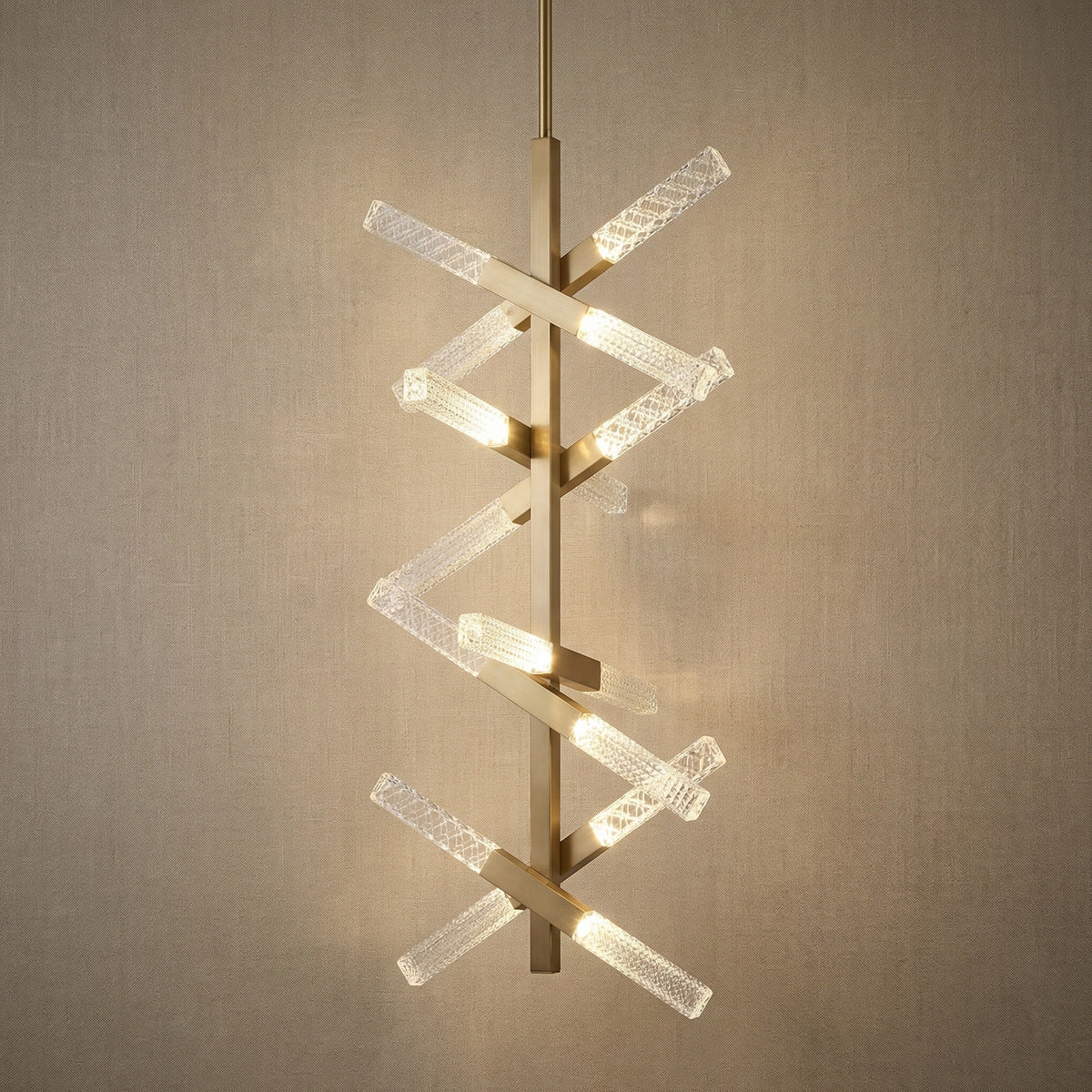 Siro Crystal Glass Helix Chandelier